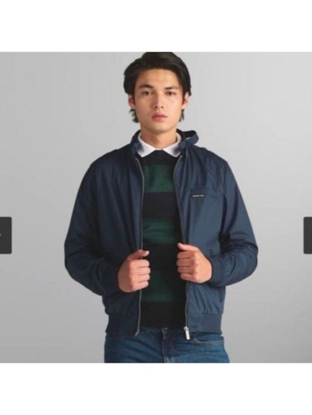 Members Only Classic Iconic Racer Bomber Jacket Navy Blue XL